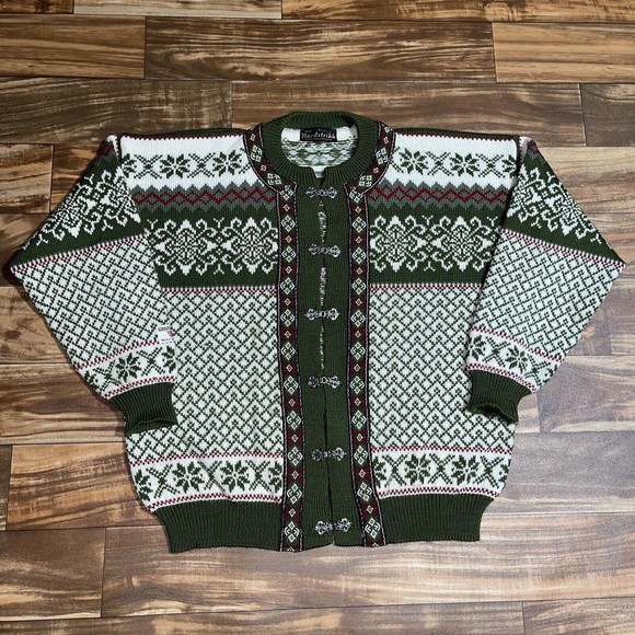 Nordstrikk Other - Vintage NORDSTRIKK Norway Wool Cardigan Sweater RARE Pewter Clasps Size Large L